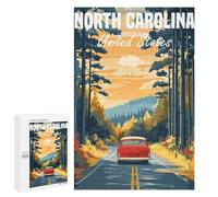 1000 PCS Rompecabezas para Adultos Rompecabezas North Carolina Road Trip Rompecabezas para Adultos Juguetes Antiestrés Juego Difícil Y Desafiante Regalos 1000 PCS