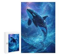 1000 PCS Rompecabezas para Adultos Rompecabezas Orca Leaping Through Stars Rompecabezas para Adultos Juguetes Antiestrés Juego Difícil Y Desafiante Regalos 1000 PCS