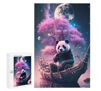 1000 PCS Rompecabezas para Adultos Rompecabezas Panda in A Fantasy Boat Rompecabezas Juegos Relajantes Una Obra De Arte Cumpleaños 1000 PCS