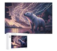 1000 PCS Rompecabezas para Adultos Rompecabezas Polar Bear Lightning Storm-1 Rompecabezas para Adultos Juego De Ingenio Carrera De Velocidad De Manos Juego Desafiante Regalos 1000 PCS