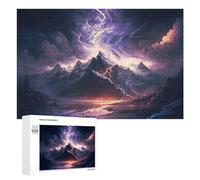1000 PCS Rompecabezas para Adultos Rompecabezas Thunderstorm Mountain Landscape -3 Rompecabezas para Adultos Juego De Ingenio Carrera De Velocidad De Manos Juego Desafiante Regalos 1000 PCS
