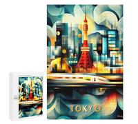 1000 PCS Rompecabezas para Adultos Rompecabezas Tokyo Cubist Lights - Modern Geometric Cityscape Rompecabezas para Adultos Juguetes Antiestrés Juego Difícil Y Desafiante Regalos 1000 PCS
