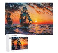 1000 PCS Rompecabezas para Adultos Rompecabezas Voyage Into The Sunset Rompecabezas Juegos Relajantes Una Obra De Arte Cumpleaños 1000 PCS