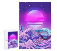 1000 PCS Rompecabezas para Adultos Rompecabezas Wave Kanagawa Whale Orca Rompecabezas para Adultos Juguetes Antiestrés Juego Difícil Y Desafiante Regalos 1000 PCS
