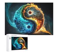 1000 PCS Rompecabezas para Adultos Rompecabezas Yin Yang Fire & Ice Harmony Rompecabezas Juegos Relajantes Una Obra De Arte Cumpleaños 1000 PCS