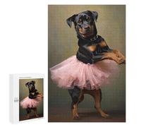 1000 PCS Rompecabezas para Adultos Rottweiler Ballerina Rompecabezas para Adultos Juegos Divertidos Regalos para Mujeres Desafiantes De Completar 1000 PCS