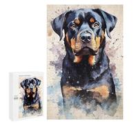 1000 PCS Rompecabezas para Adultos Rottweiler Watercolor Rompecabezas para Adultos Juegos Divertidos Vacaciones En Casa Matar El Tiempo Regalos De Cumpleaños Y Únicos 1000 PCS