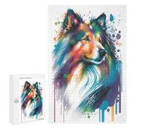 1000 PCS Rompecabezas para Adultos Rough Collie Style 2 Rompecabezas para Adultos Juegos Familiares Regalos para Mujeres Interacción Entre Padres E Hijos 1000 PCS