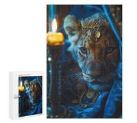 1000 PCS Rompecabezas para Adultos Royal Lion Cub with Crown Rompecabezas para Adultos Mejora La Memoria Actividades Divertidas En Casa 1000 PCS