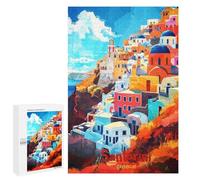 1000 PCS Rompecabezas para Adultos Santorini Art Rompecabezas para Adultos Juguete Decoración De Pared Mejora Los Recuerdos Regalos para Amigos Y Familiares 1000 PCS
