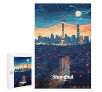 1000 PCS Rompecabezas para Adultos Shanghai Skyline Night Rompecabezas para Adultos Juguete Decoración De Pared Decoración 1000 PCS