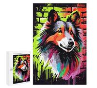 1000 PCS Rompecabezas para Adultos Shetland Sheepdog Graffiti Rompecabezas para Adultos Juguetes Antiestrés Una Obra De Arte Difícil Y Desafiante 1000 PCS