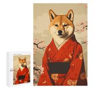 1000 PCS Rompecabezas para Adultos Shiba Inu Kimono Pixel Art Rompecabezas para Adultos Juguete Decoración De Pared Decoración del Hogar 1000 PCS