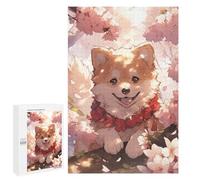 1000 PCS Rompecabezas para Adultos Shiba Inu Sakura Japan Rompecabezas para Adultos Juegos Divertidos Alivia El Estrés Desafiante De Completar 1000 PCS