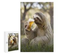 1000 PCS Rompecabezas para Adultos Sloth Sipping A Beer Rompecabezas para Adultos Juguete Decoración De Pared Mejora Los Recuerdos Regalos para Amigos Y Familiares 1000 PCS