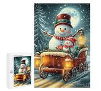 1000 PCS Rompecabezas para Adultos Snowman Sleigh Winter Scene Rompecabezas para Adultos Juegos Divertidos Vacaciones En Casa Matar El Tiempo Regalos De Cumpleaños Y Únicos 1000 PCS