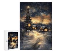 1000 PCS Rompecabezas para Adultos Snowy Christmas Village Rompecabezas para Adultos Juego De Ingenio Pero Divertidos Y Regalos Humorísticos para Amigos Y Familiares 1000 PCS