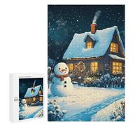 1000 PCS Rompecabezas para Adultos Snowy Cottage Christmas Rompecabezas para Adultos Juguetes Antiestrés Una Obra De Arte Difícil Y Desafiante 1000 PCS