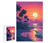 1000 PCS Rompecabezas para Adultos SoCal Sunset Pixel Art Rompecabezas para Adultos Juegos Relajantes Corte De Precisión Cumpleaños Y Navidad 1000 PCS