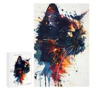 1000 PCS Rompecabezas para Adultos Splash Watercolor Cat Rompecabezas para Adultos Juegos Divertidos Alivia El Estrés Desafiante De Completar 1000 PCS