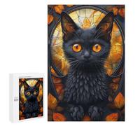 1000 PCS Rompecabezas para Adultos Stained Glass Bat Cat Rompecabezas para Adultos Juguetes Antiestrés Una Obra De Arte Difícil Y Desafiante 1000 PCS