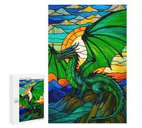 1000 PCS Rompecabezas para Adultos Stained Glass Dragon Rompecabezas para Adultos Juguete Decoración De Pared Decoración del Hogar 1000 PCS
