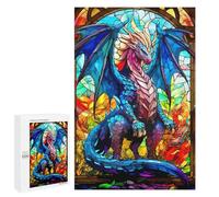 1000 PCS Rompecabezas para Adultos Stained Glass Dragon Rompecabezas para Adultos Juguetes Antiestrés Una Obra De Arte Difícil Y Desafiante 1000 PCS