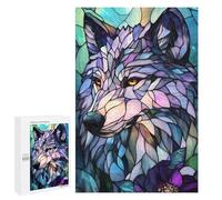 1000 PCS Rompecabezas para Adultos Stained Glass Wolf Rompecabezas para Adultos Juegos De Relajación Carrera De Velocidad De Manos 1000 PCS