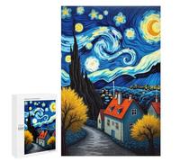 1000 PCS Rompecabezas para Adultos Starry Night Village Rompecabezas para Adultos Juguetes De Bricolaje Decoración del Hogar Difíciles Y Desafiantes 1000 PCS