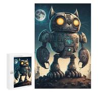 1000 PCS Rompecabezas para Adultos Steampunk Robot Cat Art Rompecabezas para Adultos Juego De Ingenio Pero Divertidos Y Regalos Humorísticos para Amigos Y Familiares 1000 PCS