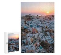 1000 PCS Rompecabezas para Adultos Sunrise Over Oia Santorini Rompecabezas para Adultos Juegos Divertidos Regalos para Mujeres Desafiantes De Completar 1000 PCS