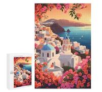 1000 PCS Rompecabezas para Adultos Sunset in Santorini Rompecabezas para Adultos Juegos Relajantes Corte De Precisión Cumpleaños Y Navidad 1000 PCS