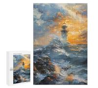 1000 PCS Rompecabezas para Adultos Sunset Waves Lighthouse Rompecabezas para Adultos Juego De Ingenio Pero Divertidos Y Regalos Humorísticos para Amigos Y Familiares 1000 PCS