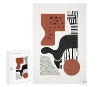 1000 PCS Rompecabezas para Adultos Terracotta & Black Abstract Minimalist Art - Modern Decor Rompecabezas para Adultos Juegos Familiares Regalos para Mujeres Interacción Entre Padres E Hijos 1000 PCS