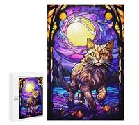 1000 PCS Rompecabezas para Adultos The Anggora Cat Moon Stain Rompecabezas para Adultos Juego De Ingenio Pero Divertido Y Humorístico Actividades Divertidas En Casa, 1000 PCS