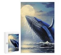 1000 PCS Rompecabezas para Adultos The Blue Whale at Night Rompecabezas para Adultos Juegos Divertidos Vacaciones En Casa Matar El Tiempo Regalos De Cumpleaños Y Únicos 1000 PCS