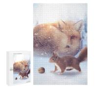 1000 PCS Rompecabezas para Adultos The Fox and Squirrel Rompecabezas para Adultos Juego De Ingenio Pero Divertidos Y Regalos Humorísticos para Amigos Y Familiares 1000 PCS