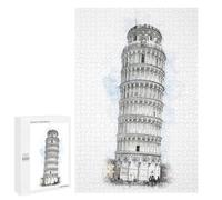 1000 PCS Rompecabezas para Adultos The Leaning Tower of Pisa Rompecabezas para Adultos Juguete Decoración De Pared Mejora Los Recuerdos Regalos para Amigos Y Familiares 1000 PCS