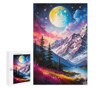 1000 PCS Rompecabezas para Adultos The Moon and The Mountains Juego Familiar De Rompecabezas Análisis Y Lógica Interacción Entre Padres E Hijos 1000 PCS