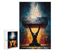 1000 PCS Rompecabezas para Adultos The Weight of The Name - Kneeling Figure Under Sacred Stone Rompecabezas para Adultos Juguetes De Bricolaje Decoración del Hogar Difíciles Y Desafiantes 1000 PCS