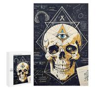 1000 PCS Rompecabezas para Adultos Third Eye Skull Journal Rompecabezas para Adultos Juegos Divertidos Alivia El Estrés Desafiante De Completar 1000 PCS