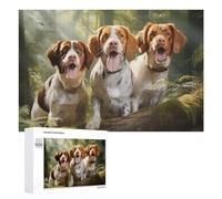 1000 PCS Rompecabezas para Adultos Three Brittany Spaniel Rompecabezas para Adultos Juguetes De Bricolaje Análisis Y Lógica Cumpleaños Y Navidad 1000 PCS