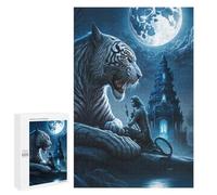 1000 PCS Rompecabezas para Adultos Tiger and Sorceress Under The Moon Rompecabezas para Adultos Juguete Decoración De Pared Pero Divertido Y Humorístico Desafiante De Completar 1000 PCS