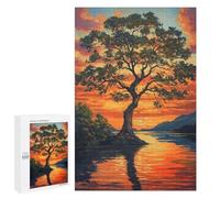 1000 PCS Rompecabezas para Adultos Tree by Sunset in Autumn Rompecabezas para Adultos Juguetes Antiestrés Una Obra De Arte Difícil Y Desafiante 1000 PCS