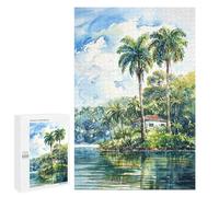 1000 PCS Rompecabezas para Adultos Tropical Island Calm Rompecabezas para Adultos Juego De Ingenio Pero Divertidos Y Regalos Humorísticos para Amigos Y Familiares 1000 PCS