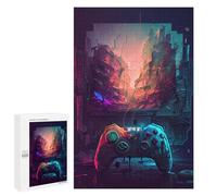 1000 PCS Rompecabezas para Adultos Vibrant Gaming Controller Artwork -1 Juego Familiar De Rompecabezas Análisis Y Lógica Interacción Entre Padres E Hijos 1000 PCS
