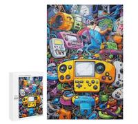 1000 PCS Rompecabezas para Adultos Vibrant Retro Gaming Collage -8 Rompecabezas para Adultos Juguete Decoración De Pared Pero Divertido Y Humorístico Desafiante De Completar 1000 PCS