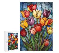 1000 PCS Rompecabezas para Adultos Vibrant Tulip Bouquet Rompecabezas para Adultos Juguetes Antiestrés Una Obra De Arte Difícil Y Desafiante 1000 PCS