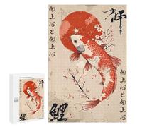 1000 PCS Rompecabezas para Adultos Vintage Japanese Koi Fish Rompecabezas para Adultos Juguete Decoración De Pared Decoración del Hogar 1000 PCS