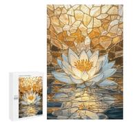 1000 PCS Rompecabezas para Adultos Water Lily Golden Mosaic Rompecabezas para Adultos Juegos De Relajación Regalos para Mujeres Regalos De Cumpleaños 1000 PCS